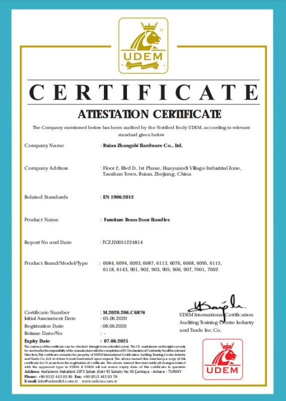 CE - Ruian Zhangshi Hardware Co., Ltd.