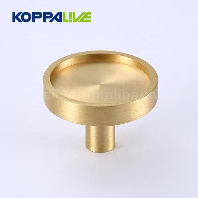 China Traditional Solid Brass Copper Drawer Cabinet Wardrobe Hardware Furniture Cupboard KOPPALIVE Single Hole Knob for sale