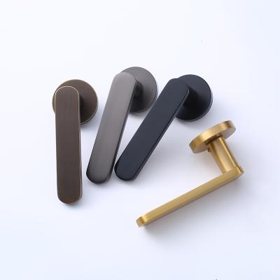 China Modern Bedroom Furniture Home Hotel Security Interior Single Side Mortise Lock Set Brass Door Handles for sale