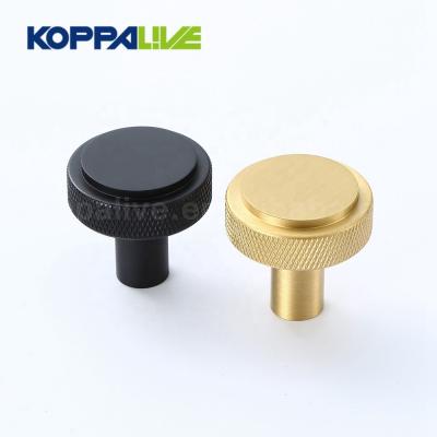 China China Manufacturer Gold Furniture Custom Modern Copper Hardware Solid Brass Knurled Cabinet Door Knob for sale