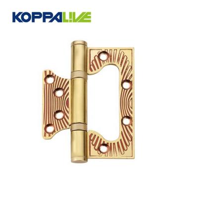 China Mother Asian Brass Plated Butterfly Under Hinges Wardrobe Flush Furniture Invisible Door Hinge With 2 Ball Bearing for sale