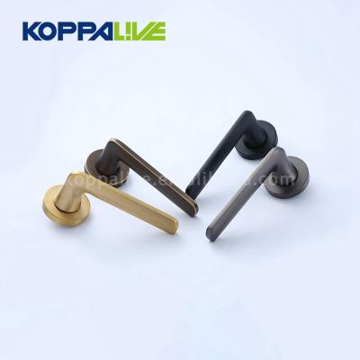 China Modern New Design Modern Safe Home Industrial Kitchen Hardware Mortise Door Lock Lever Brass Double Sided Door Handle for sale