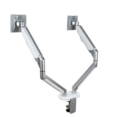 China Aluminum Dual Monitor Shock Absorber Monitor Arm Space Saving Aluminum for sale