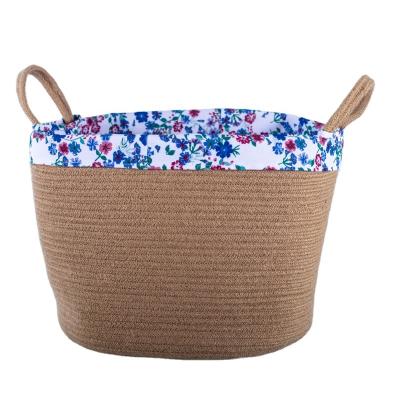 China Sustainable Children's Use Foldable Multifunctional Comfort Environmentally Friendly Cotton Rope Animal Shaped Woven Basket for sale