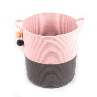 China Viable Basket Manufacturer Wholesale China Cotton Hemp Rope Woven Natural Multicolor Factory Laundry Storage Baskets Large for sale