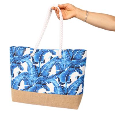 China Other Wholesale Shopping Bag Cotton Rope Handle Long Blue Tassel Bags For Lady Summer Women Beach Tote Bag for sale