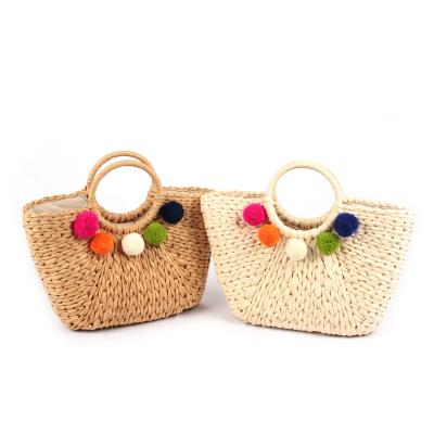 China Other Popular Elegant Straw Bag Beach Bag Shoulder Bag With Soft Shoulder Belt For Girl Women Beach Outdoor Travel for sale