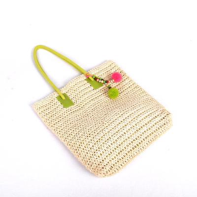 China Other Paper Bags Summer Hand Made Female Straw Paper Beach Bag For Handbags OEM Logo Accept LOW MOQ for sale