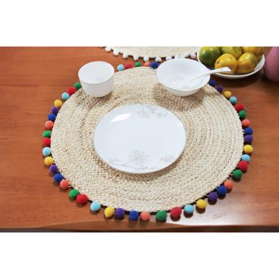 China Viable Insulation Mat Place Mats For Dining Table Cotton Linen Luxury Elliptical High Quality Hand - Woven for sale