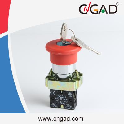 China CNGAD XB2-BS142 Mushroom Push Lock Key Release Momentary Push Button Switch for sale