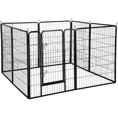 China OEM Breathable Black Color Sliver Color Small Dog Mesh Fencing Heavy Duty 8 Panel Pet Fence Indoor Pen Used Fence For Dogs For Sale for sale