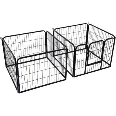 China OEM Breathable Panels 8 48 Inch 32 Inch 80*80cm Black Sliver Metal Rabbit Exercise Pen Strong Heavy Duty Large Foldable Pet Barrier Panels for sale