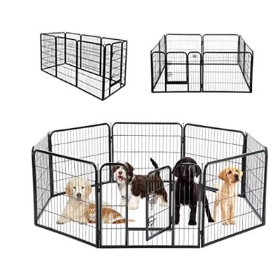 China Breathable Large Sliver 16 Panel Black Outdoor Dog Cat Heavy Duty Amazon Dog Run Fence Pen Pet Fence Manufacturer For Sale for sale