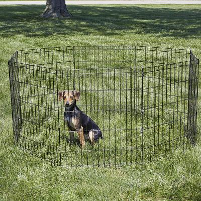 China Small Breathable Animal Foldable Wire Metal Fence Adjustable Dog Fence Exercise Barrier for sale