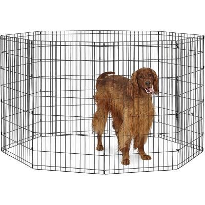 China Breathable 8 Panels Wire Foldable Metal Fence Adjustable Dog Fence Exercise Pen Dog for sale