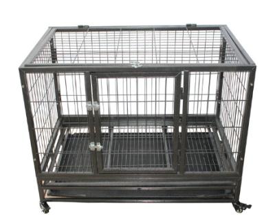 China Breathable Metal Kennel Dog Crate Crate Heavy Duty Strong Playpen With Wheels for sale