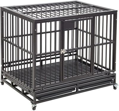 China 2022 Breathable High Quality House Metal Folding Large Dog Kennel Cage Heavy Duty Dog Cage For Dogs for sale