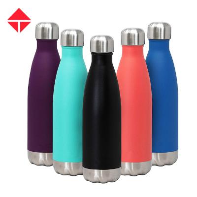 China Custom Cola Shaped Sustainable Stainless Steel Logo Sport Kids Double Wall Vacuum Insulated Water Bottle Drinking Flask for sale