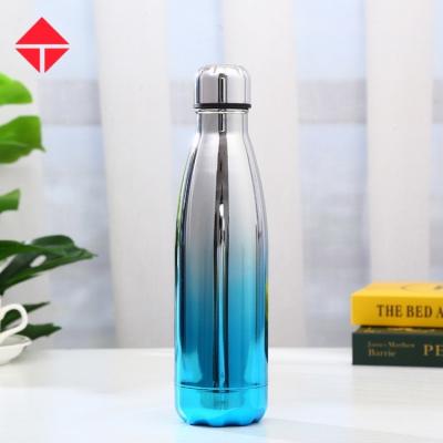 China New Design 500ml Sustainable Stainless Steel Water Bottle Custom Logo For Sport Blue Red Yellow Black Purple Gym Accessories Metal Blue Hot for sale