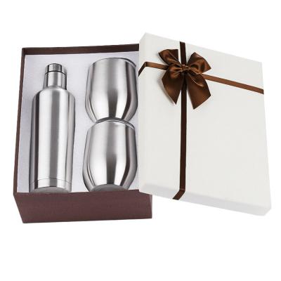 China Eco Friendly Sublimation Double Wall Insulated Wine Set Stainless Steel Wine Bottle Tumbler Gift Set for sale