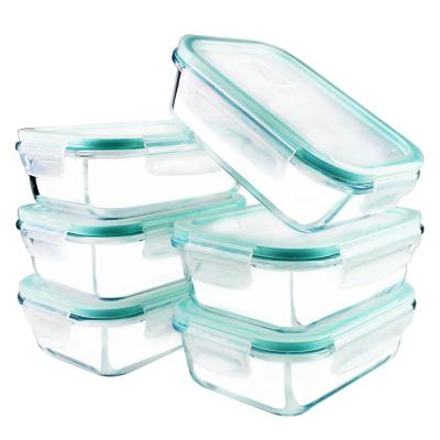 China Microwavable Glass Meal Prep Containers With Snap Locking Lids Glass Food Containers, Airtight Lunch Container, Microwave, Oven, Freezer And Di for sale