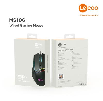 China LECOO MS106 Colorful Wired Mouse Backlight Wired Gaming Mouse for sale