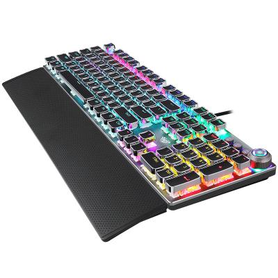 China AULA SI-2088 Coloful Multimedia RGB Lighting System Gaming Programmable Mechanical Keyboard With Multi-functionan Alloy Button for sale