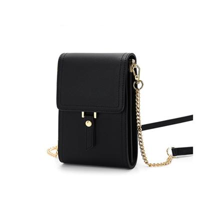 China PU Customized Fashion Chain Multiple Interior Pockets SAFFIANO PU Women Lady Flap Crossbody Bag for sale