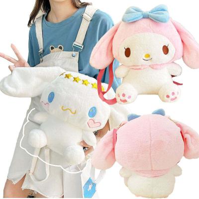 China Kids Toy Gift 33cm Sanrio Bag Plush My Melody Kawaii Kuromi Plushie Backpack Cinnamoroll Anime Handbags Stuffed Backpacks Kids Gifts for sale