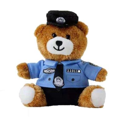 China Kids Toy Gift Customized Children's Gift Dressing Teddy Bear Doll Keychain Police Uniform Bear Plush Toy for sale