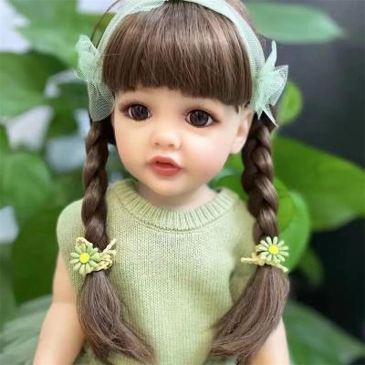 China High Simulation Npk 55cm Girl Doll Full Silicone Reborn Baby Doll With Big Eyes for sale