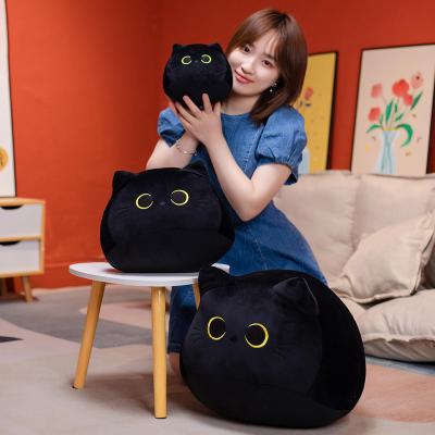 China Kids Toy Gift New 3d Black Cat Big Hugging Soft Plushtoy Pillow Cute Kawaii Animal Stuffed Pillow Cushion Soft Cat Plush Doll Toy for sale