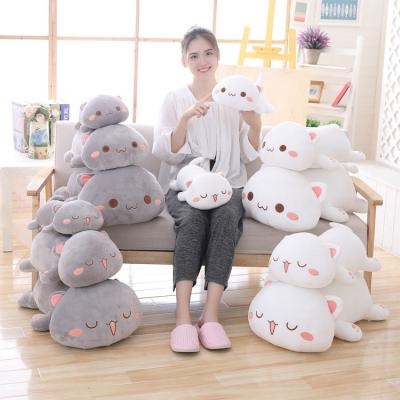 China Kids Toy Gift Cute Kitten Plush Stuffed Toy Soft Anime Cat Plush Pillow Baby Kids Luxury Sleeping Pillow Long Bed Small Pillow for sale