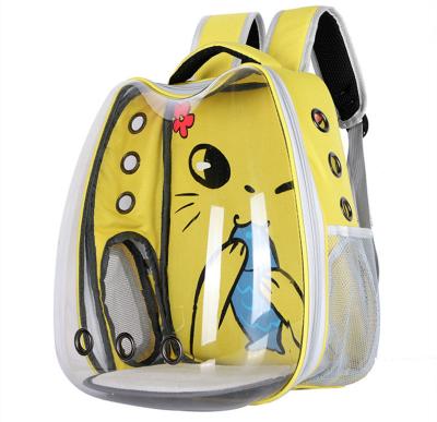 China 2021 New Breathable Dog Carriers For Small Medium Cats And Dogs Polyester Plastic Clear Pet Carrier Backpack for sale