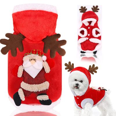 China Stocked Wholesale Christmas Fancy Dog Clothes Heart Modern Dogs Cloth Chinese Style Pet Clothes Autumn Winter for sale