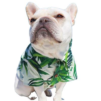 China Stocked Cotton Summer Beach Clothes Vest Pet Clothing T-shirt Hawaiian Dog Shirt for sale