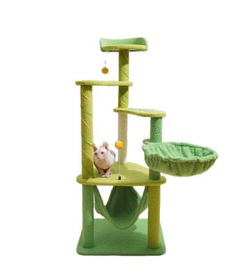 China Cute Stocked Cat Tree Tower Large Cats Scratching Tree Climber for sale