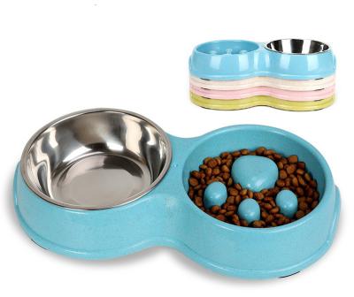 China Manufacturer Sustainable Wholesale Non Slip Outdoor Plastic Slow Sliding Stainless Steel Driver Dog Bowl for sale