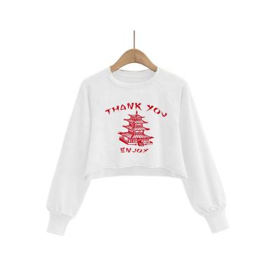 China Rose Fashion Black QUICK DRY Y Thank You Appreciate Sweatshirt Printed Sweatshirt For Women Clothing for sale