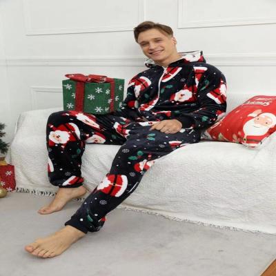 China Wholesale Fashionable Breathable Onesie Family Christmas Wide Leg Overalls And Plaid Printing Design Men Women Christmas Clothes Happy for sale