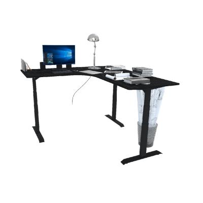 China JIECANG Elegant L Shaped Corner (Height) Adjustable Home Office Computer Lifting Standup Adjustable Electric Standing Desks for sale