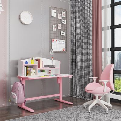 China Modern Ergonomic Kids Reading And Writing Study Table Height Adjustable Kids Desk With Shelf for sale