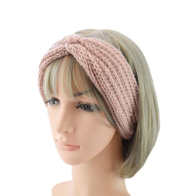 China Wholesale Fashion Knitted Wool Cross Hair Band Autumn Winter Girls Hair Accessories for sale