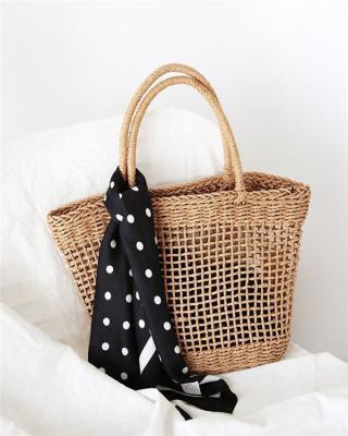 China Elegant Fashion Hollow Out High Capacity Straw Bags Women Handbags Straw Beach Bag for sale