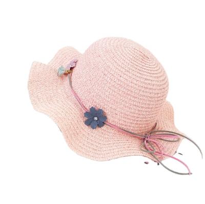 China 2021 Hot Selling Pink Straw Hats Cute Picture Girls Sun Visor Hats for sale