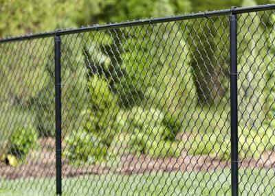 China 30mm-60mm Mesh 5ft Black Chain Link Fence 6 Ft Vinyl Coated for sale