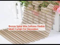 Bronze Spiral Wire Softness Flexible Mesh Curtain For Decoration