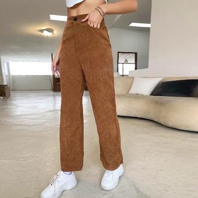 China 2021 Autumn/Winter New Women's Clothing Women's Pants Loose Elastic Elastic High Waist Casual Pants Anti-wrinkle Shapes Wide Leg Pants for sale