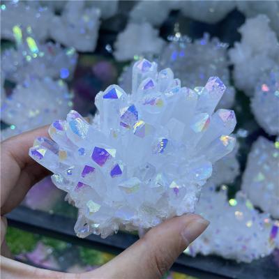 China Rainbow Crystal Cluster For China Healing Decoration Angel Aura Crystal Cluster Spirit Quartz Cluster for sale