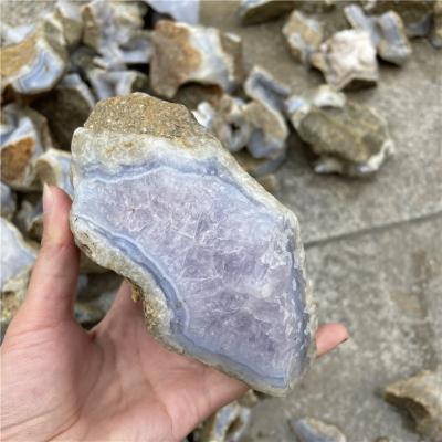 China Wholesale Natural Raw Blue Stone Crystal Stone For Decoration Rough Lace Agate From China for sale